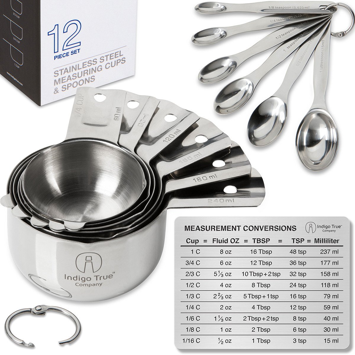 Stainless Steel Measuring Cups - Set of 5