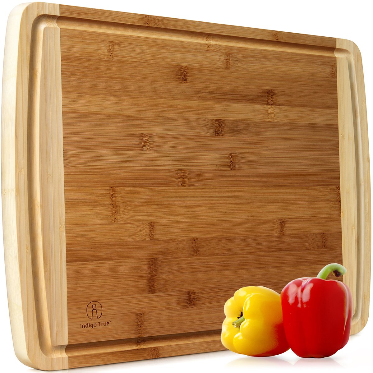 Marketing Large Bamboo Cutting Board W/ Handles, Household